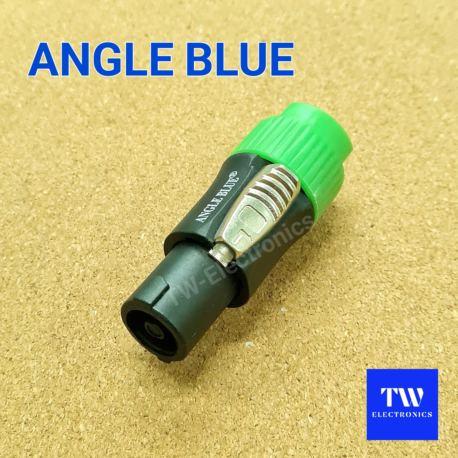 ปลั๊กลำโพงสปีคคอน (ตัวผู้) สีเขียว / ANGLE BLUE