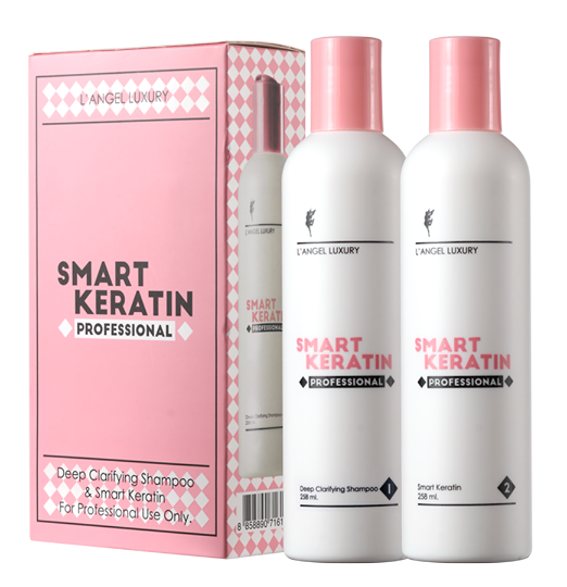 L'ANGEL Smart Keratin แอล แองเจล สมาร์ท เคราติน (กล่องชมพู เคราตินสูตรอ่อนโยน) 258x2ml 516 กรัม