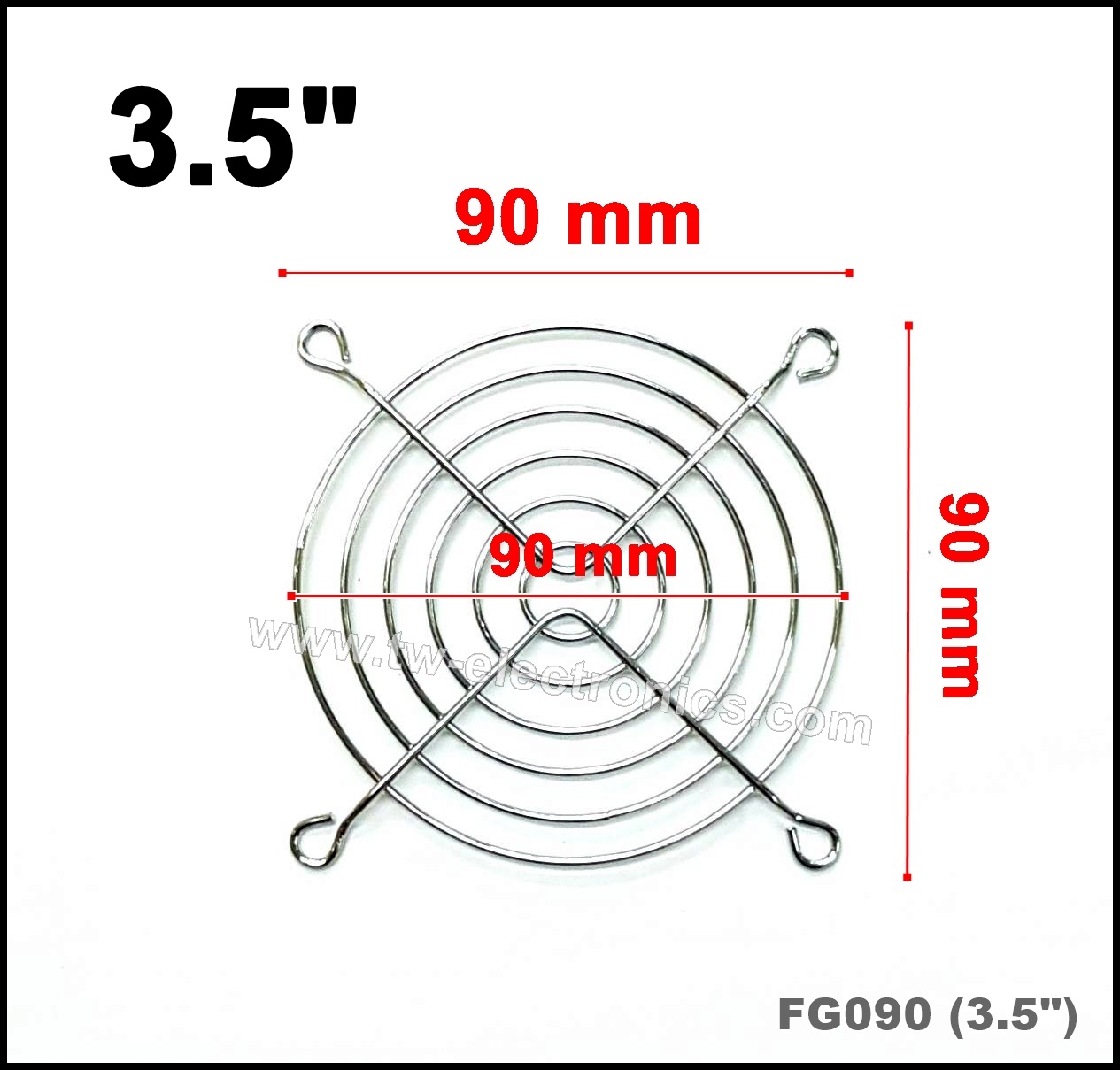 ตะแกรงพัดลมระบายความร้อน 90mm (3.5 นิ้ว) / FG090 (3.5”)