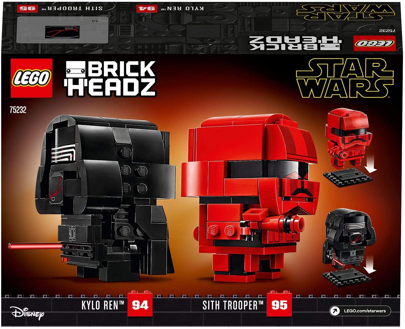 ตัวต่อเสริมทักษะ LEGO BrickHeadz Star Wars Kylo Ren & Sith Trooper รุ่น 75232