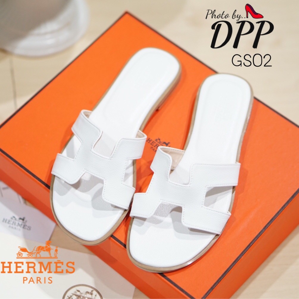 รองเท้าแตะ Style Hermes (สีแทนหนังลาย)