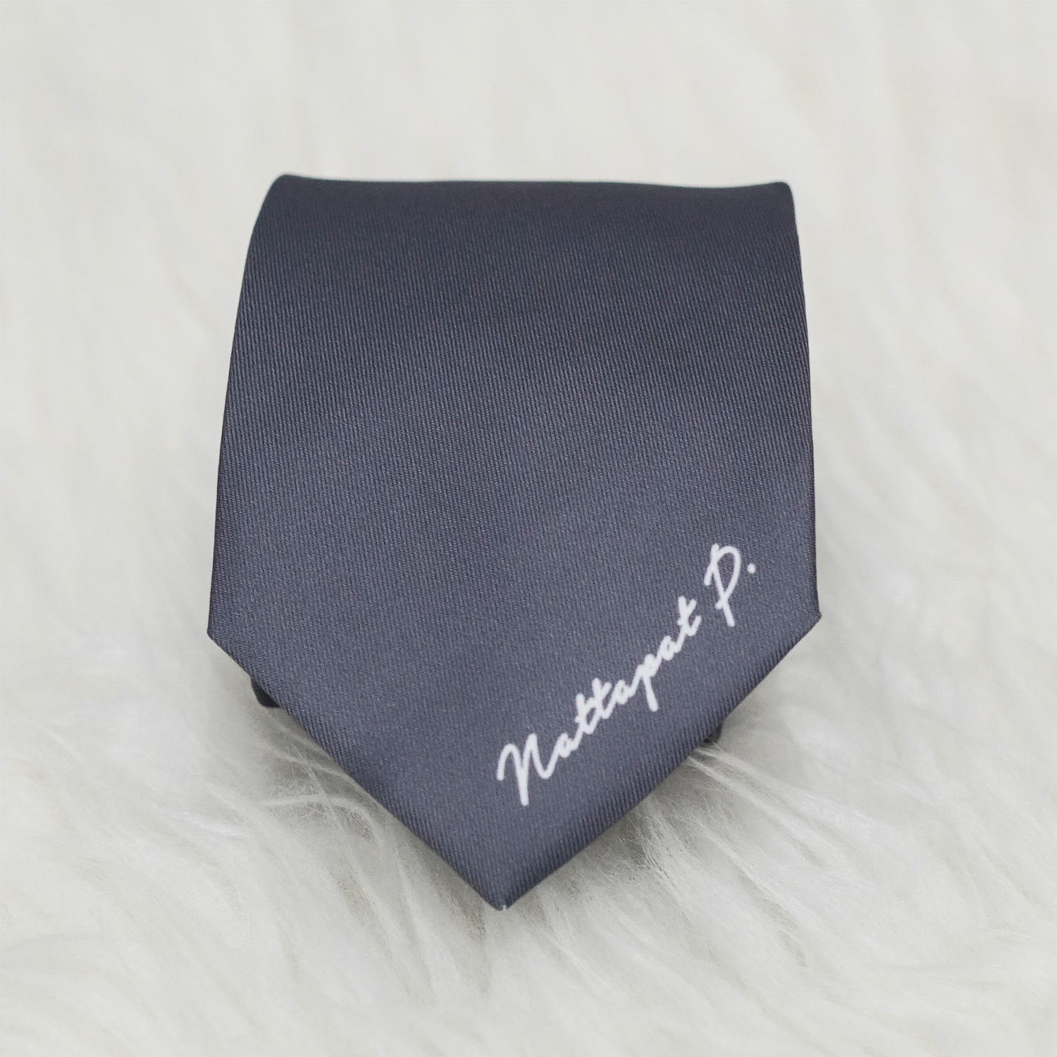 เนคไท สั่งทำใส่ชื่อ ขนาด 3" - Minimal - Dark Grey