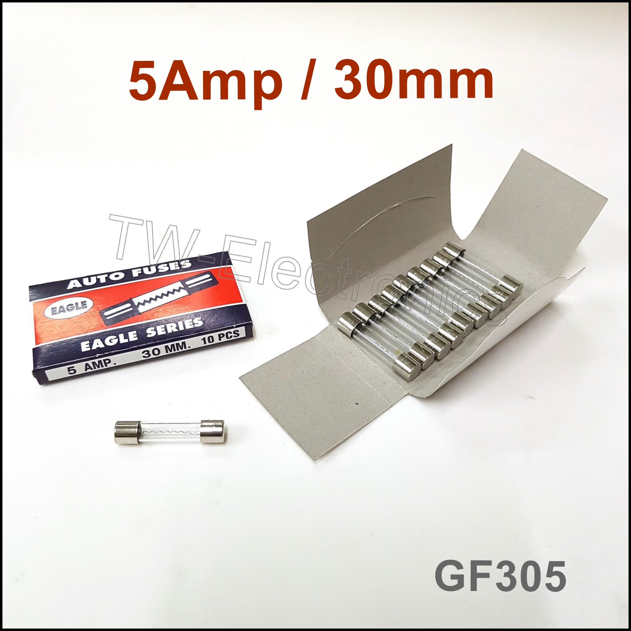 ฟิวส์แก้วยาว 5Amp / 30mm (10หลอด)