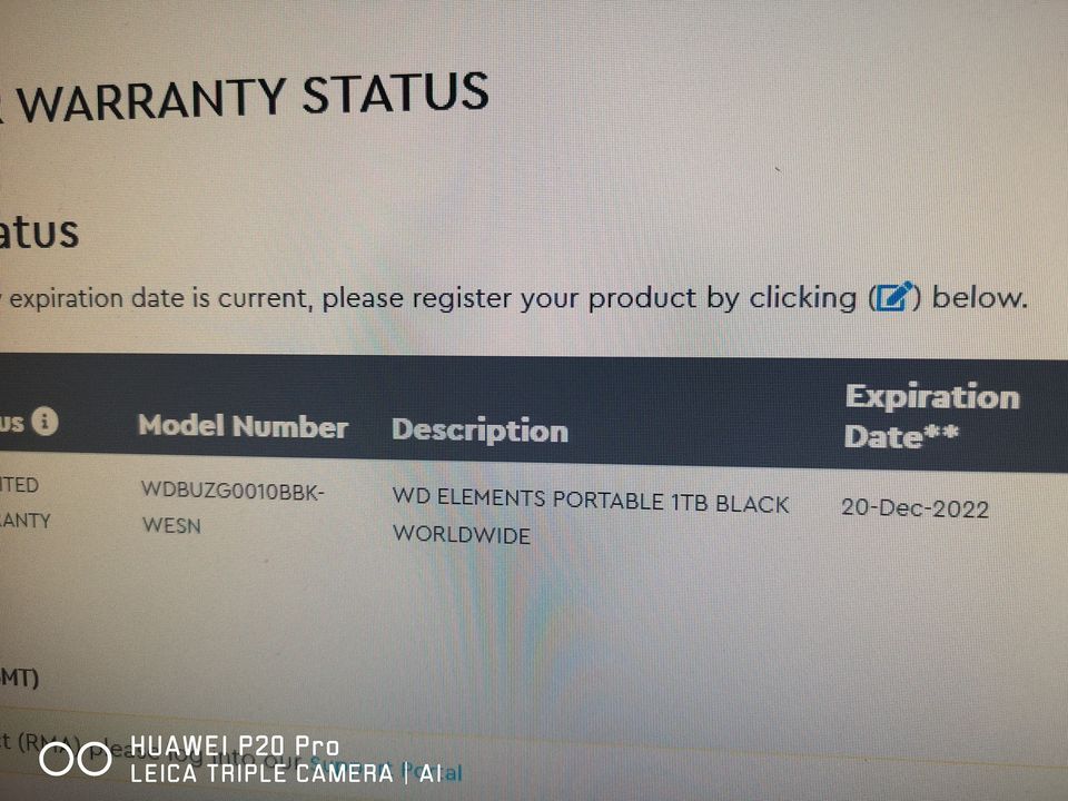 1TB. WD Elements Black USB3.0 มือสอง สภาพดีๆ ประกัน 12/2022
