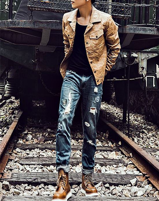 01070 รองเท้าบูท Miyano Martin Boots Leather Shoes high สไตล์วินเทจ [ชาย/หญิง] Size 39-44