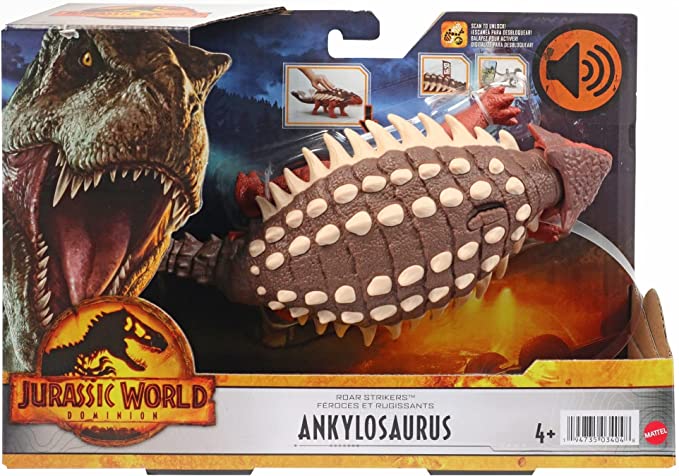 Mattel Jurassic World Roar Strikers Ankylosaurus (HDX36) แมทเทล จูราสสิค เวิลด์ ของเล่นแอ็กชั่นฟิกเกอร์ไดโนเสาร์ แองคิโลซอรัส
