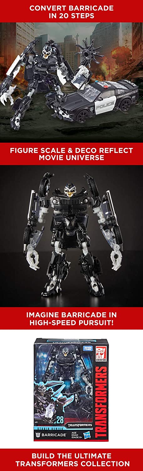 Hasbro Transformers Studio Series 28 Deluxe Class Barricade 4.5 Inch Action Figure ฮาสโบร ทรานสฟอเมอร์ส สตูดิโอ ซีรีย์ส 28 ดีลักซ์ คลาส หุ่นยนต์บาร์ริเคท 4.5 นิ้ว ลิขสิทธิ์แท้