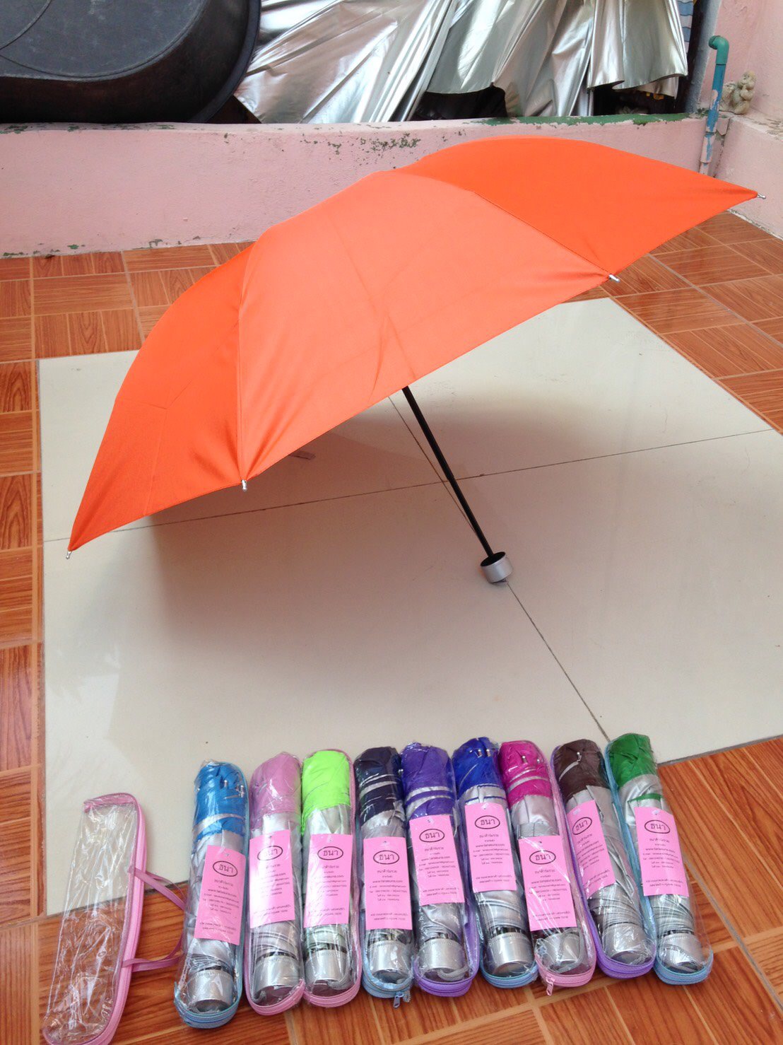 ร่มพับ3ตอนกระเป๋าแพค100คัน