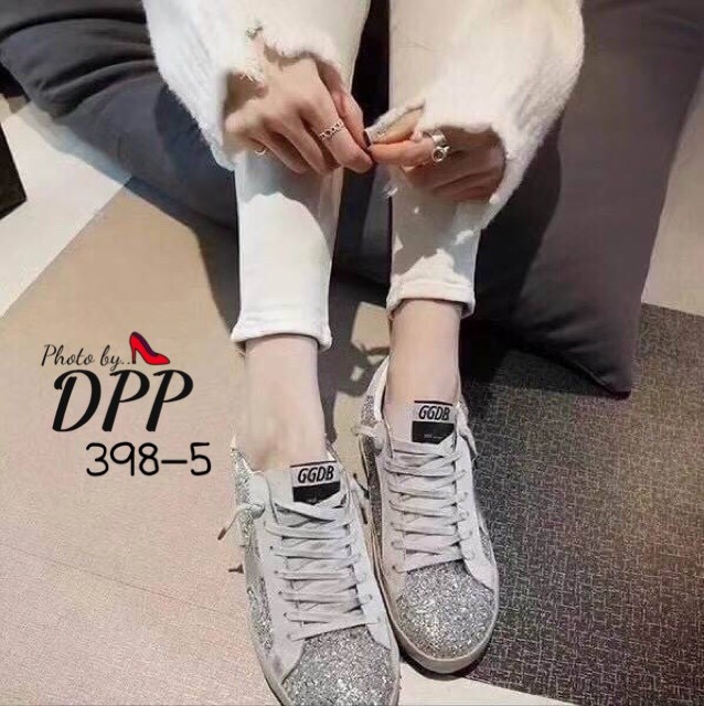 รองเท้าผ้าใบสไตล์ GGDB Stars sneaker silver sequins