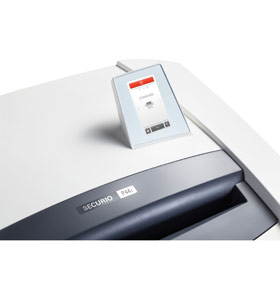 ขายถูก เครื่องทำลายเอกสาร Securio AF150 (0,78x11) 3-4แผ่น ตัดเป็นชิ้น