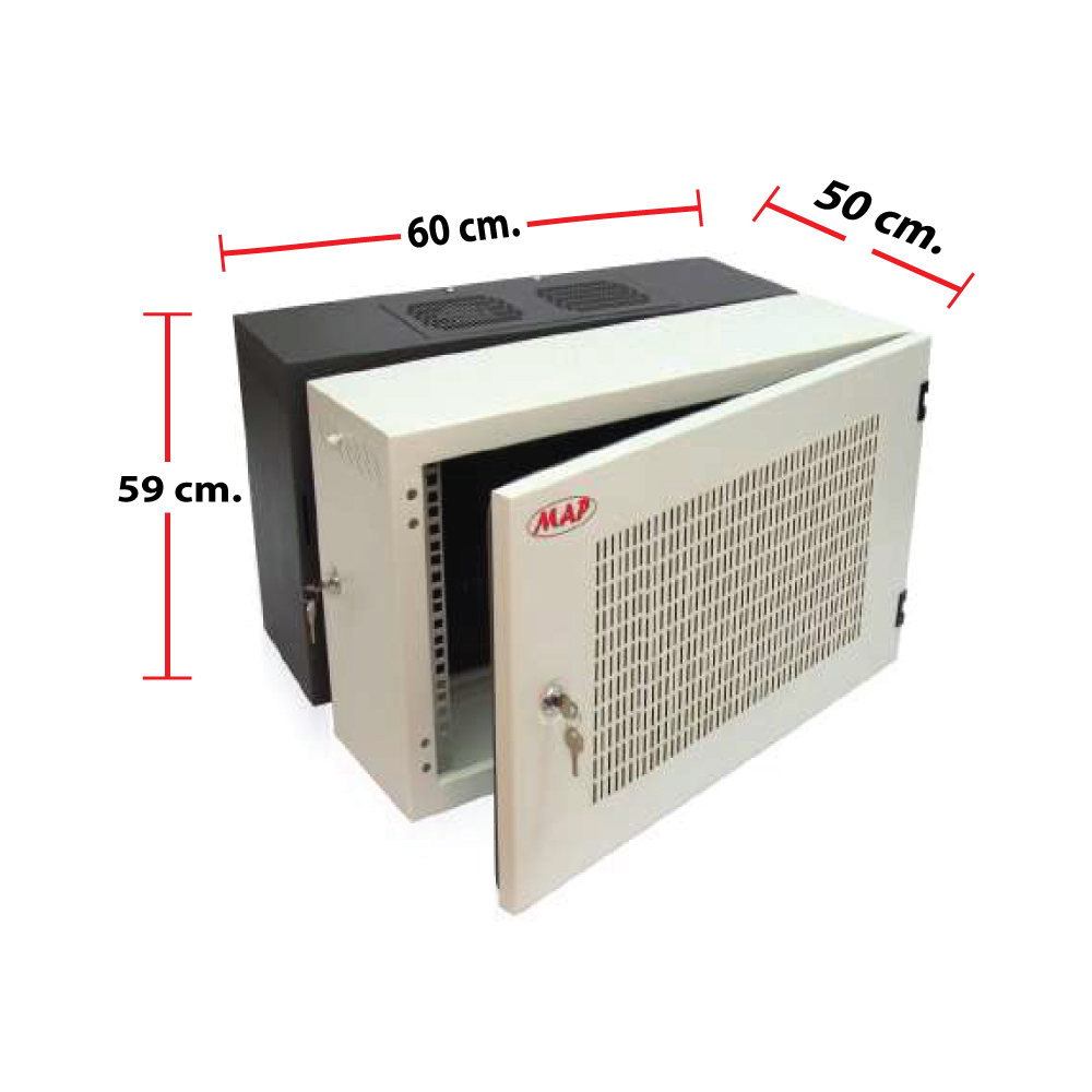 ขายถูก MAP ประกันศูนย์ไทย 19" Modern Wall Rack Serie. PF, 12U, 60x50 cm. MAP-M1-60512P