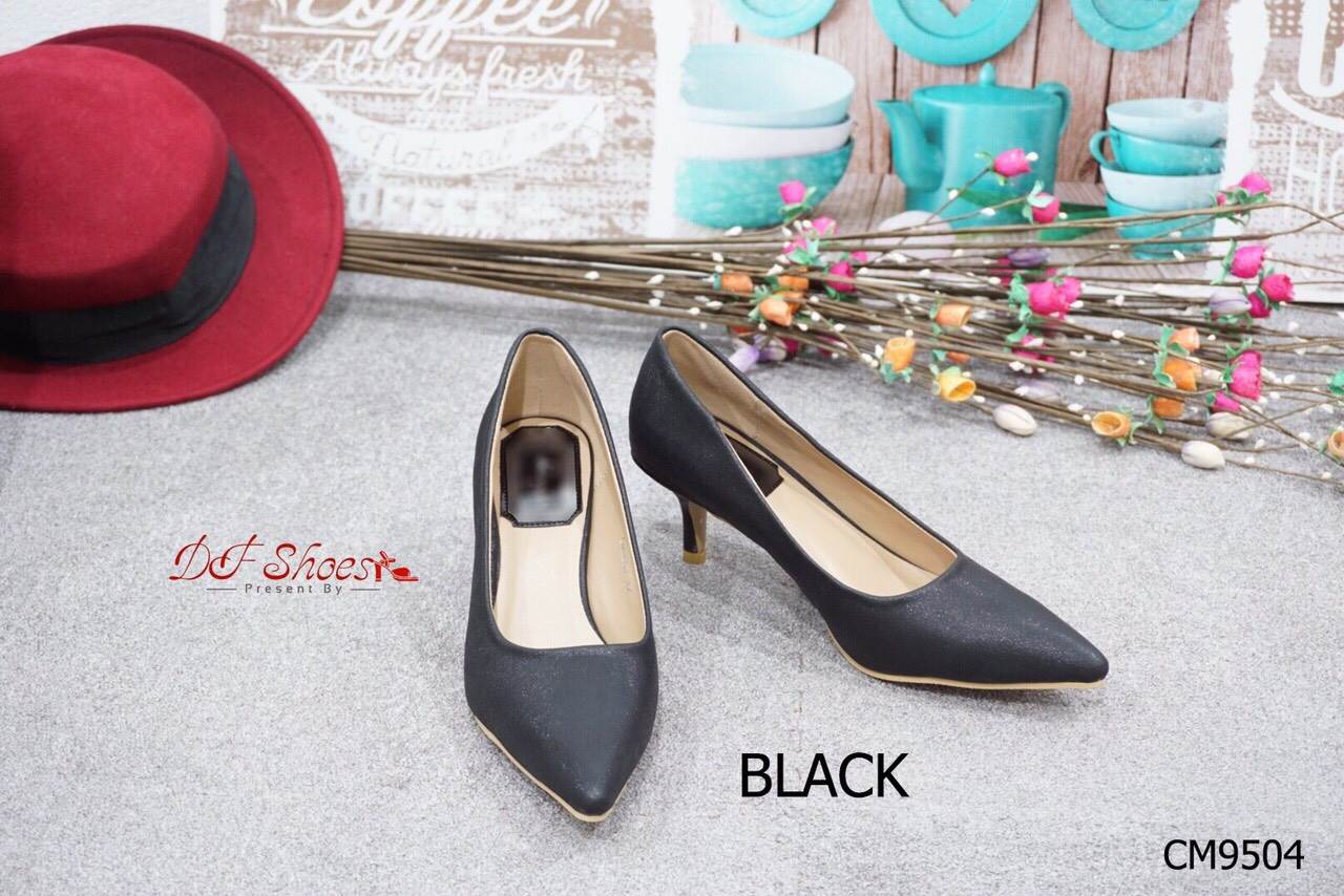 รองเท้าคัทชูหัวแหลมปั้มนูน (2สี)