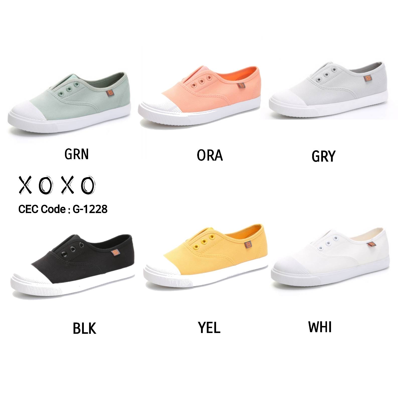 รองเท้าผ้าใบสีลูกกวาดไร้เชือก (6สี)