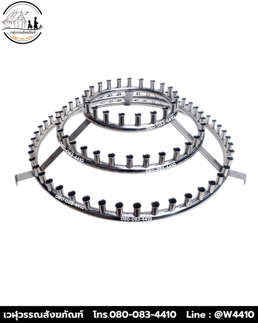 เชิงเทียนน้ำมนต์สแตนเลส 108 เล่ม (3 ชั้น)