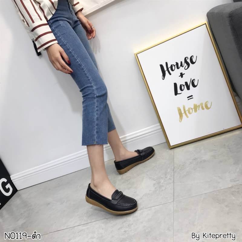 รองเท้าผ้าใบทรงคัทชูแบบสวม (สีเทา)