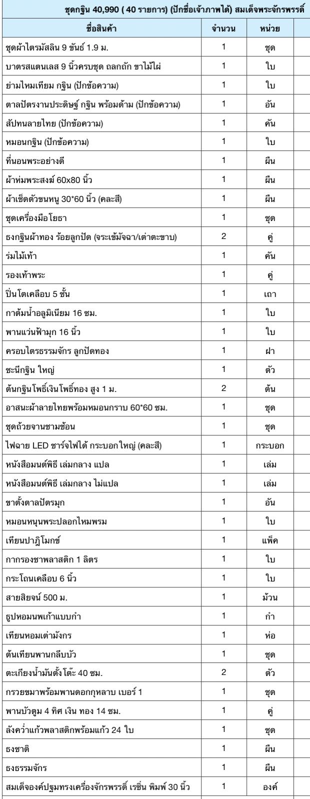 ชุดกฐิน 40990 (ปักชื่อเจ้าภาพได้) สมเด็จพระจักรพรรดิ์