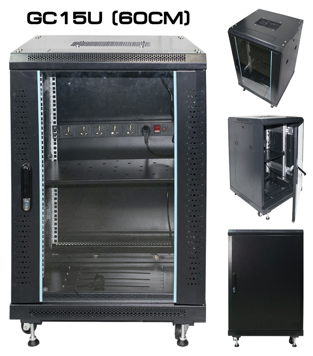 ขายถูก Glink Rack 15U [60CM] 60*60*86 [พร้อมถาด1ใบ พัดลม1ชุด ในตัว] ออกใบกำกับภาษีได้