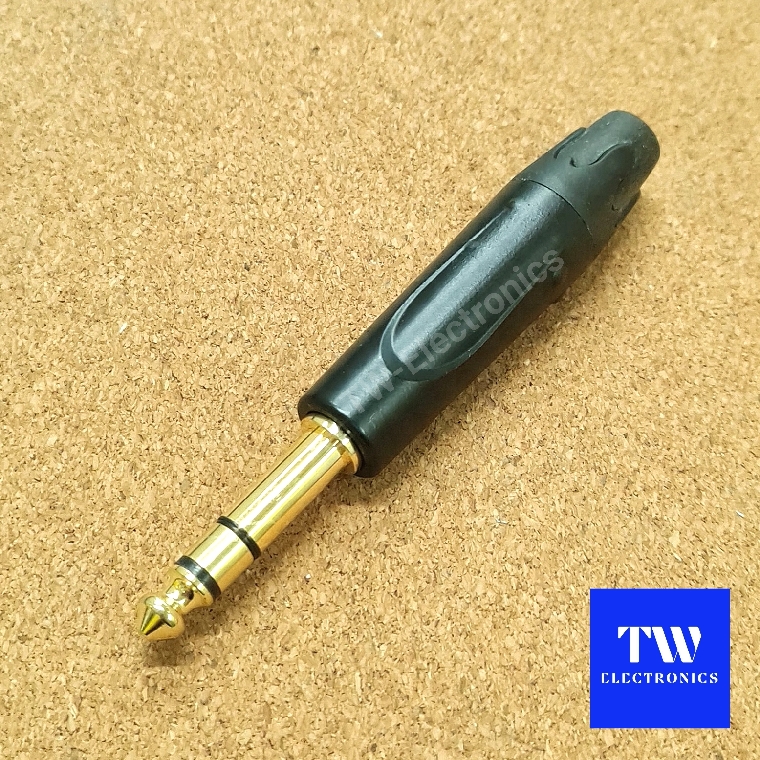 ปลั๊กโฟนสเตอริโอ 6.35 (1/4") สีดำ, หัวทอง / MS005B