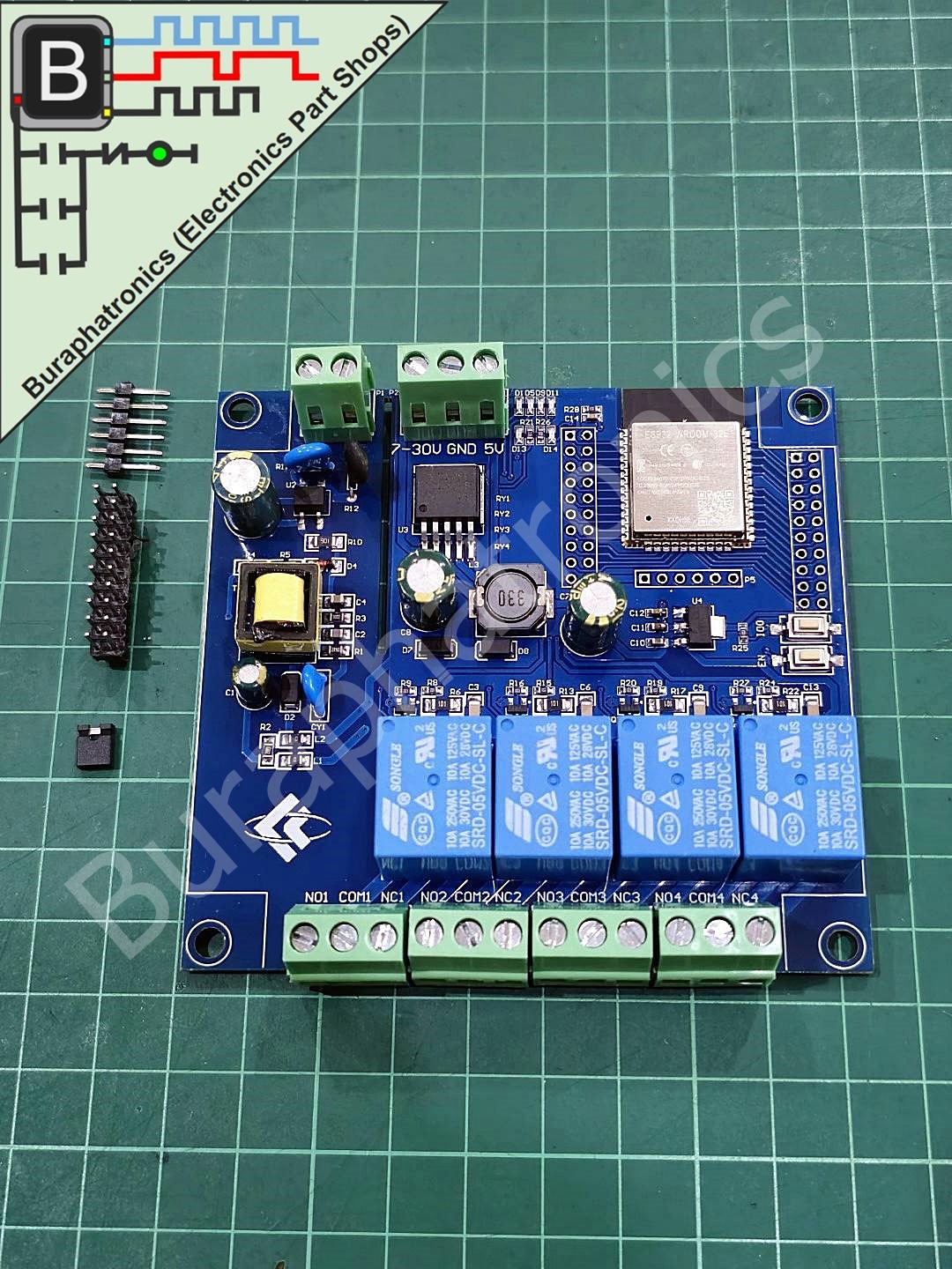 ESP32 WIFI Relay 4 Channel 5-60VDC / 220VAC (บอร์ด ESP32 + Relay 4 ช่อง)