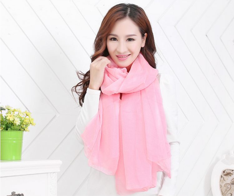 ผ้าคลุมไหล่ scarf ชมพู