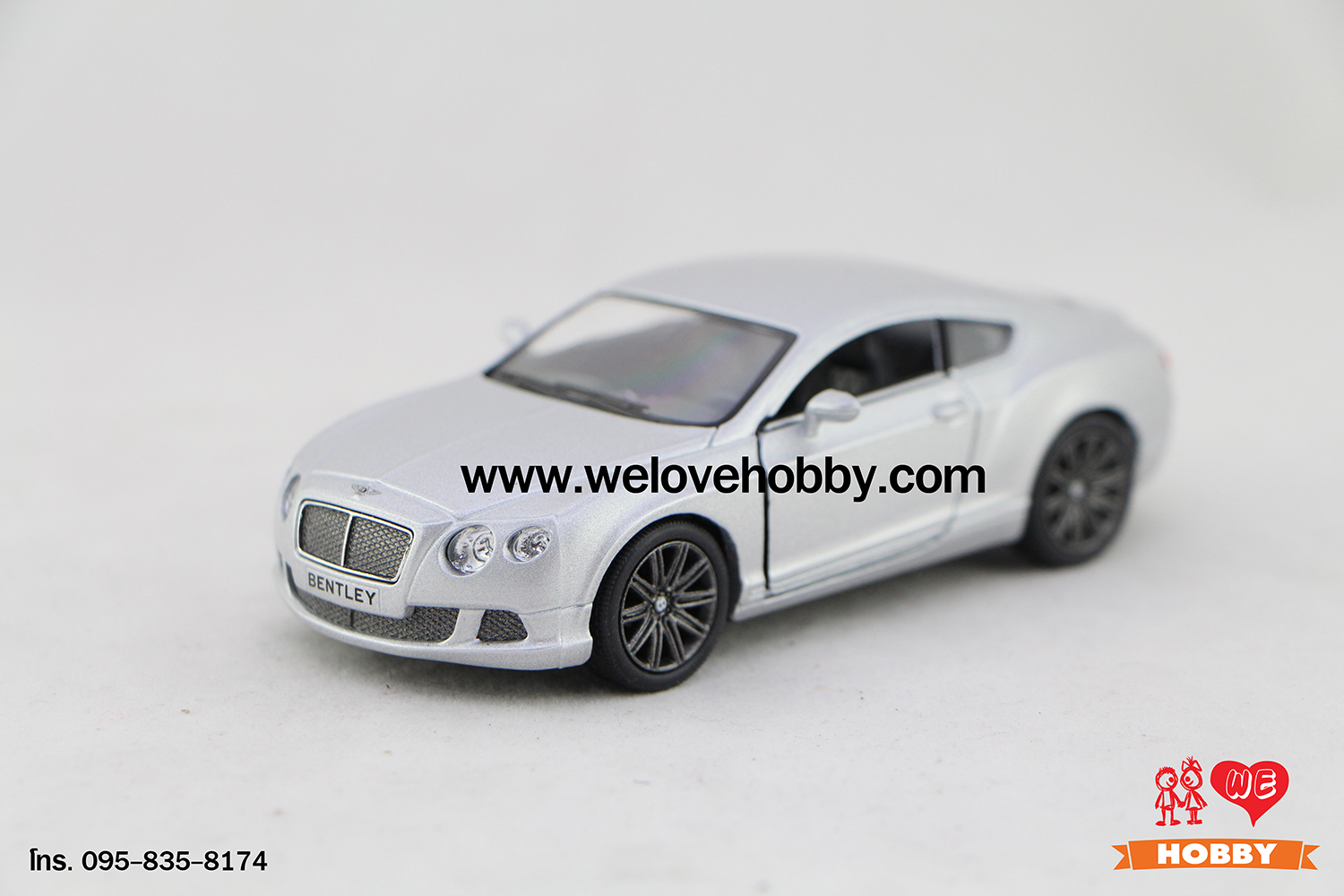 โมเดลรถซุปเปอร์ คาร์ 2012 Bentley Continental GT Speed สีเทาอ่อน Scale 1:38