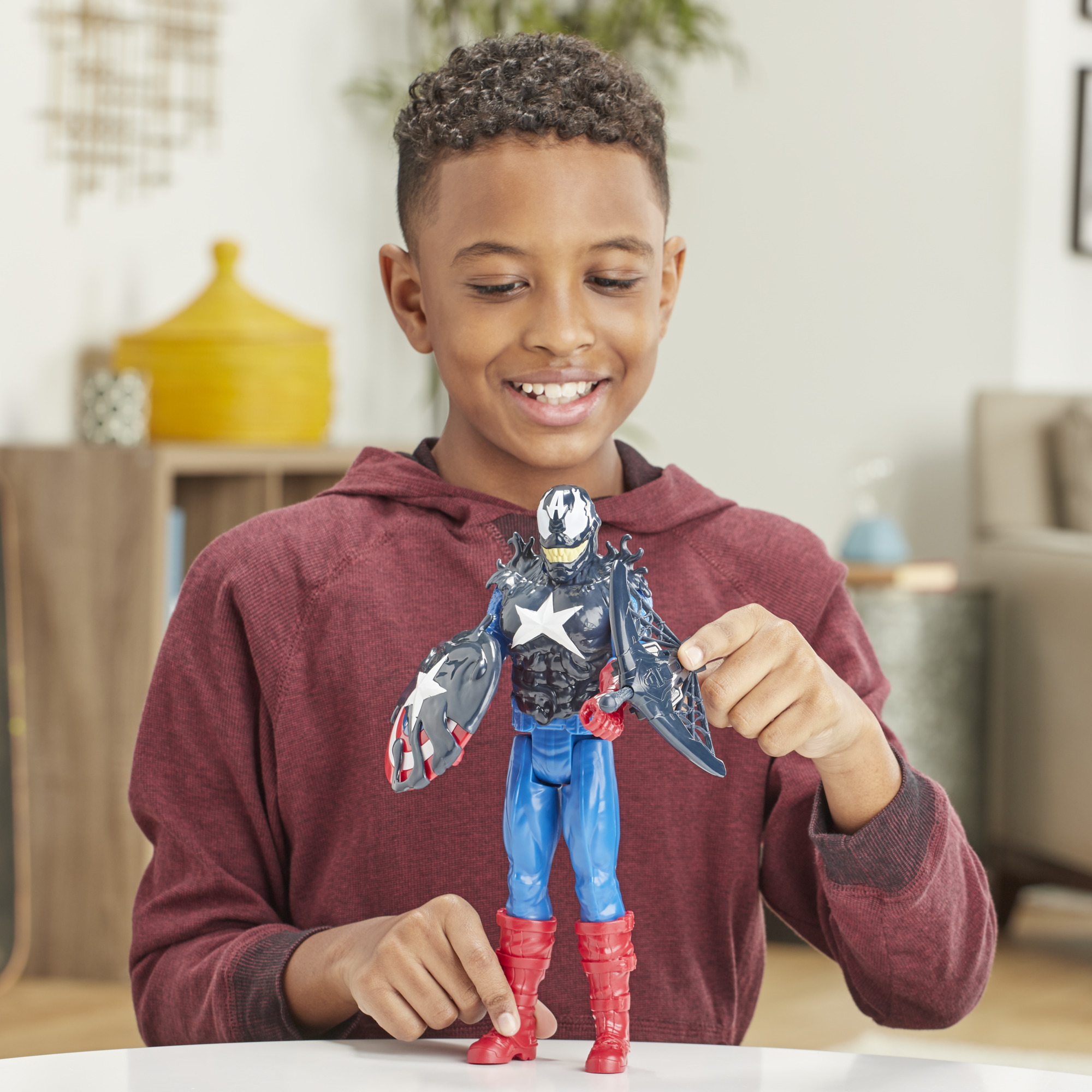 Hasbro Marvel Spider-Man Maximum Venom Titan Hero Captain America Figure ฮาสโบร มาร์เวล สไปเดอร์แมน แม็กซิมั่ม เวน่อม หุ่นโมเดลฟิกเกอร์ กัปตันอเมริกา ขนาด 12 นิ้ว ลิขสิทธิ์แท้