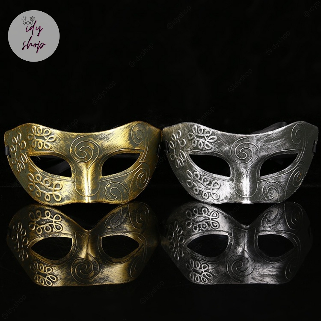 หน้ากากนักรบโรมันกรีกโบราณ สีโลหะโบราณ สไตล์กลาดิเอเตอร์ (Gladiator) Fancy Roman Mask หน้ากากแฟนซี ผู้ชาย หน้ากากแฟนซีครึ่งหน้า หน้ากากแฟนซี idyshop
