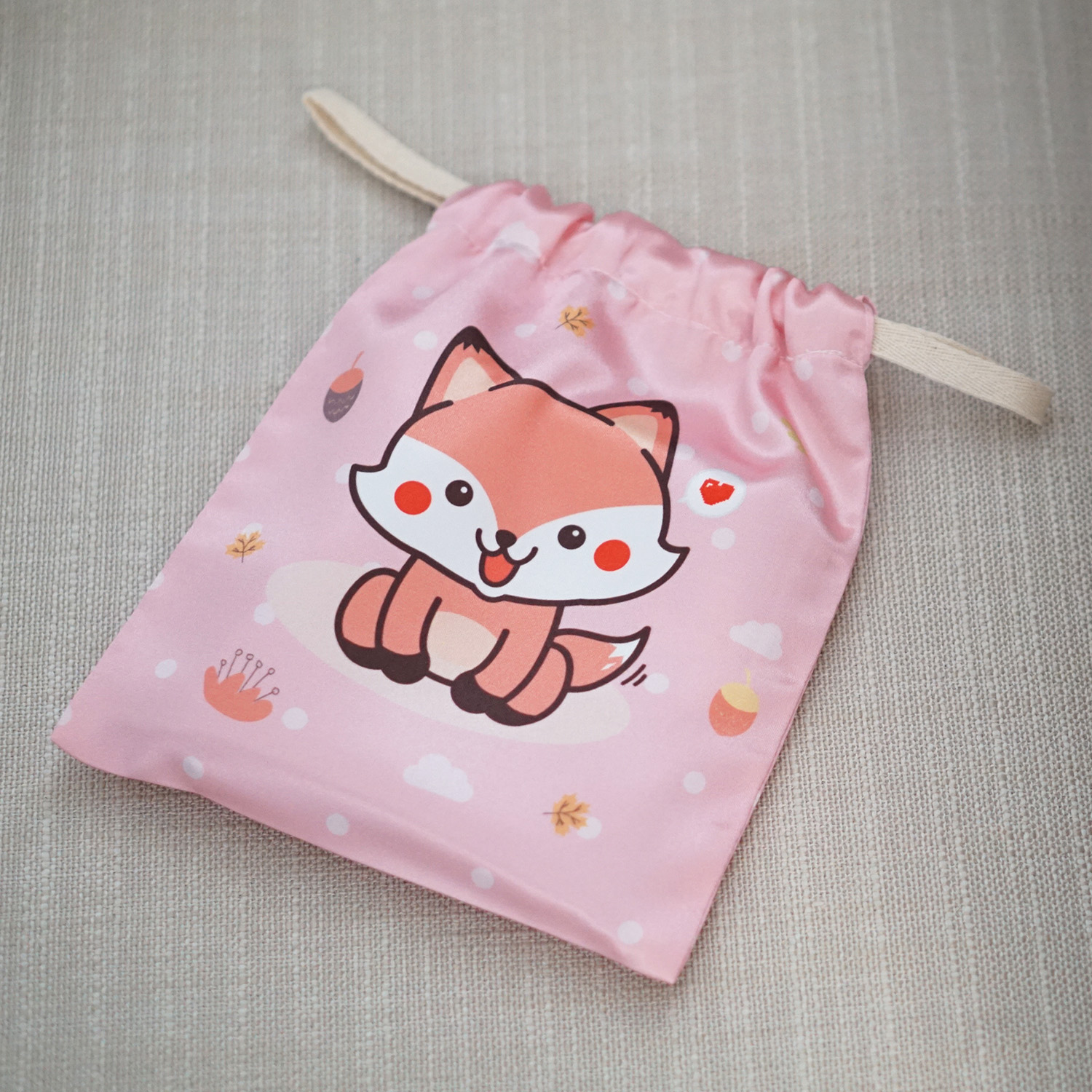 ผ้าคลุมให้นม สั่งทำใส่ชือ ลาย Fox Family - Pink