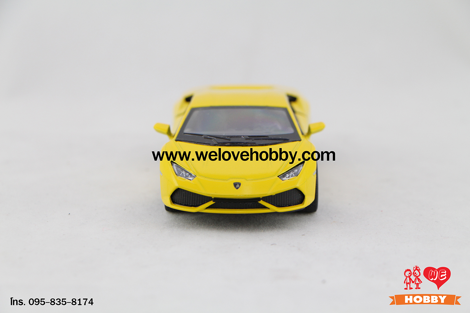 โมเดลรถซุปเปอร์ คาร์ Lamborghini Huracán LP610-4 สีเหลือง Scale 1:36