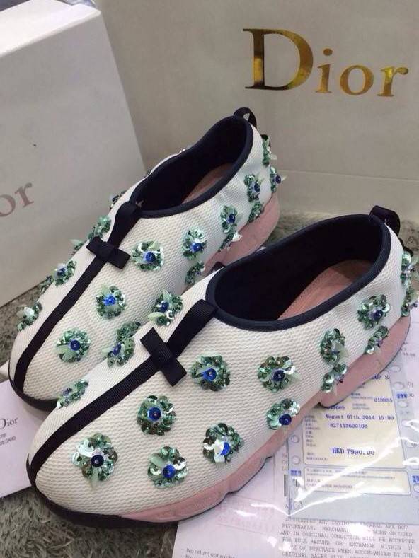 พร้อมส่ง : รองเท้าผ้าใบ Dior Fusion Sneakers (สีขาวดอกฟ้า)