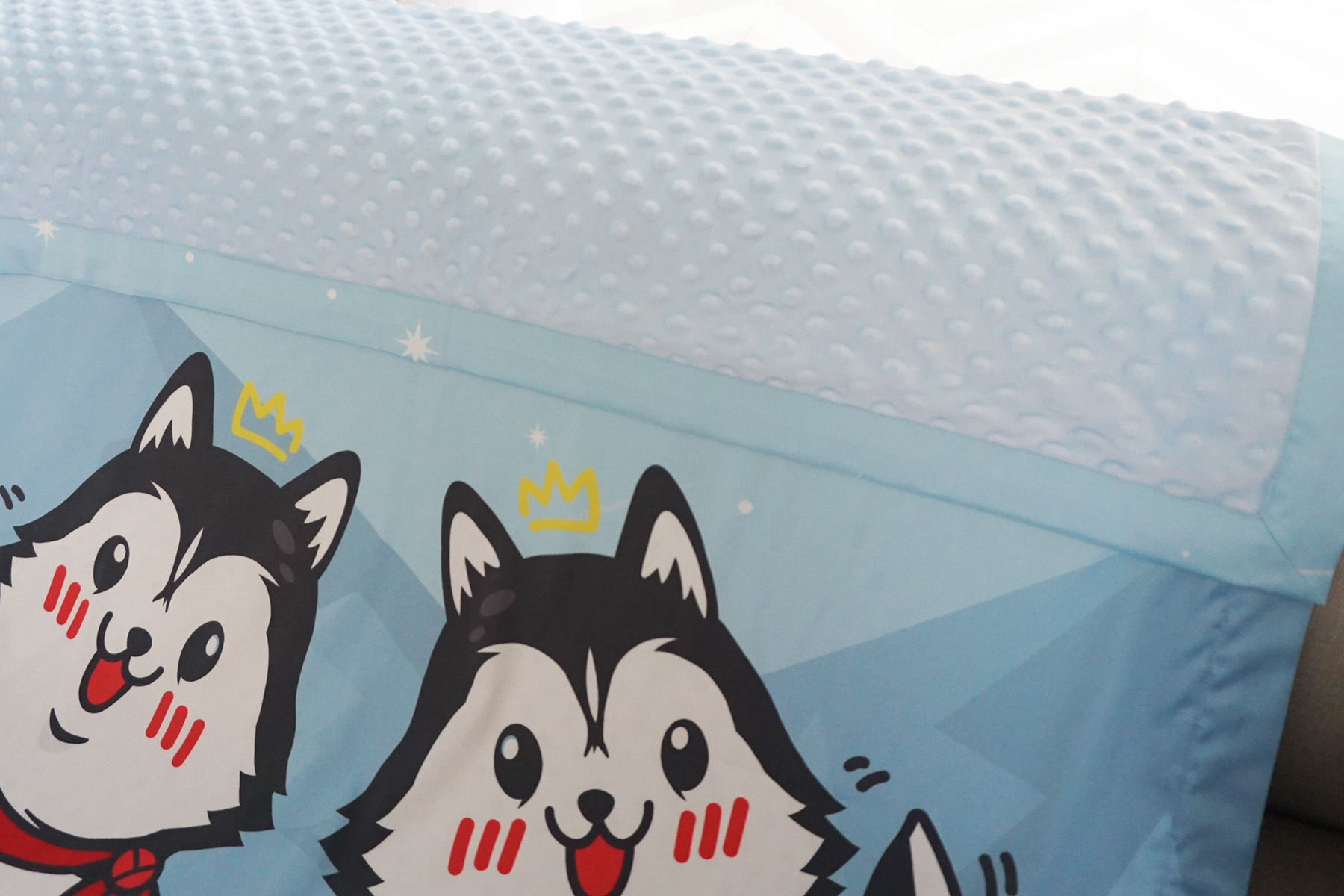 ผ้าห่ม ใส่ชื่อ ลาย Siberian Husky - Blue ขนาด 100x150cm