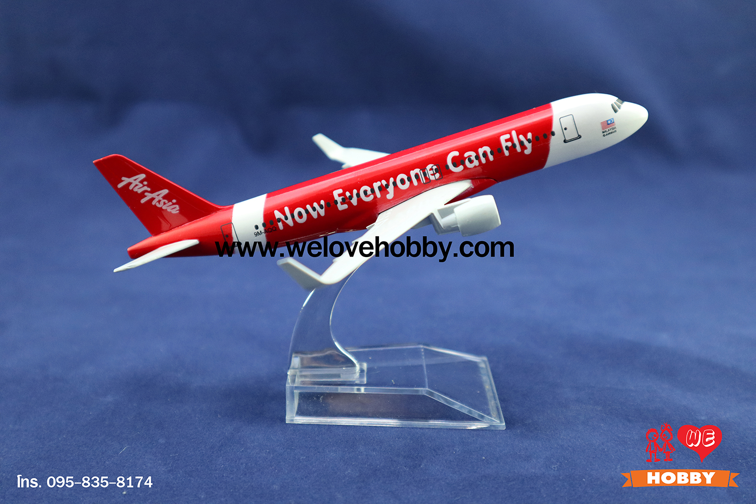 โมเดลเครื่องบิน แอร์เอเชีย Air Asia (Airbus A320) ไอพ่นสีขาว