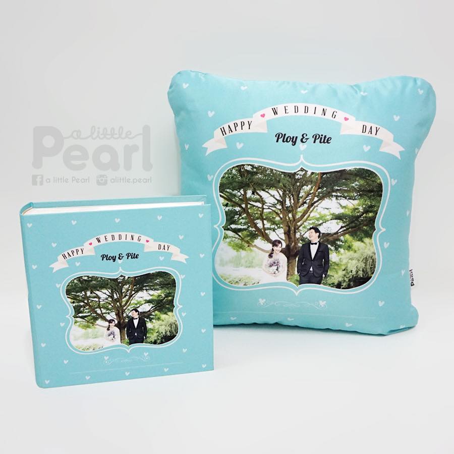 หมอนของขวัญ ใส่รูปถ่าย ทรงสี่เหลี่ยมจตุรัส Portrait Photo Square Pillow