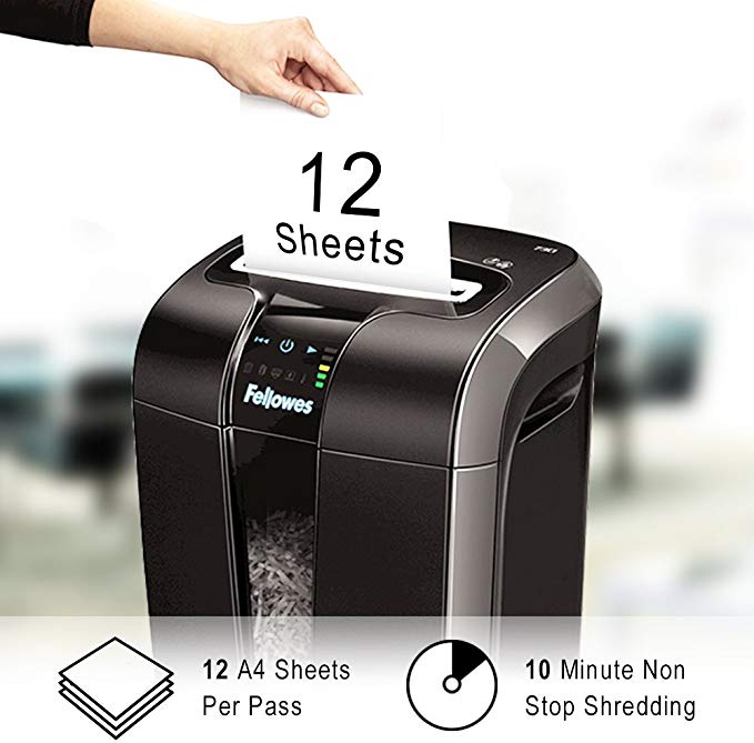 ขายถูก เครื่องทำลายเอกสาร Fellowes รุ่น 73Ci ครั้งละ 12 แผ่น แบบตัดละเอียด ( Cross Cut )