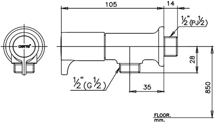 Cotto CT1089C27(HM) วาล์วเปิด-ปิดน้ำ
