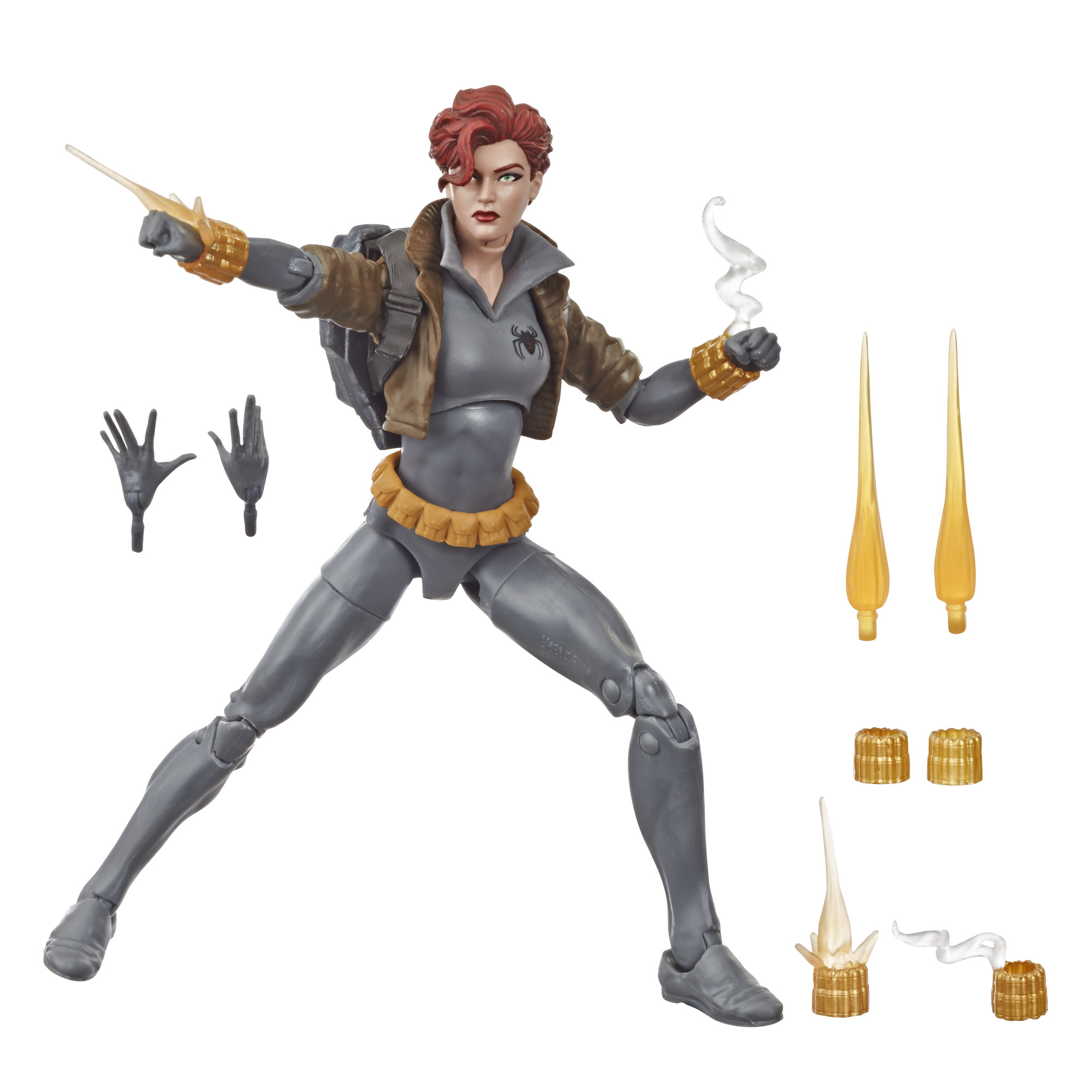 Hasbro Marvel Legends Series Black Widow Gray Suit 6-inch Figure ฮาสโบร มาร์เวล เลเจนด์ ซีรี่ย์ส อเวนเจอร์ส หุ่นโมเดลฟิกเกอร์ แบล็ค วิโดว์ ชุดสีเทา ขนาด6 นิ้ว ลิขสิทธิ์แท้