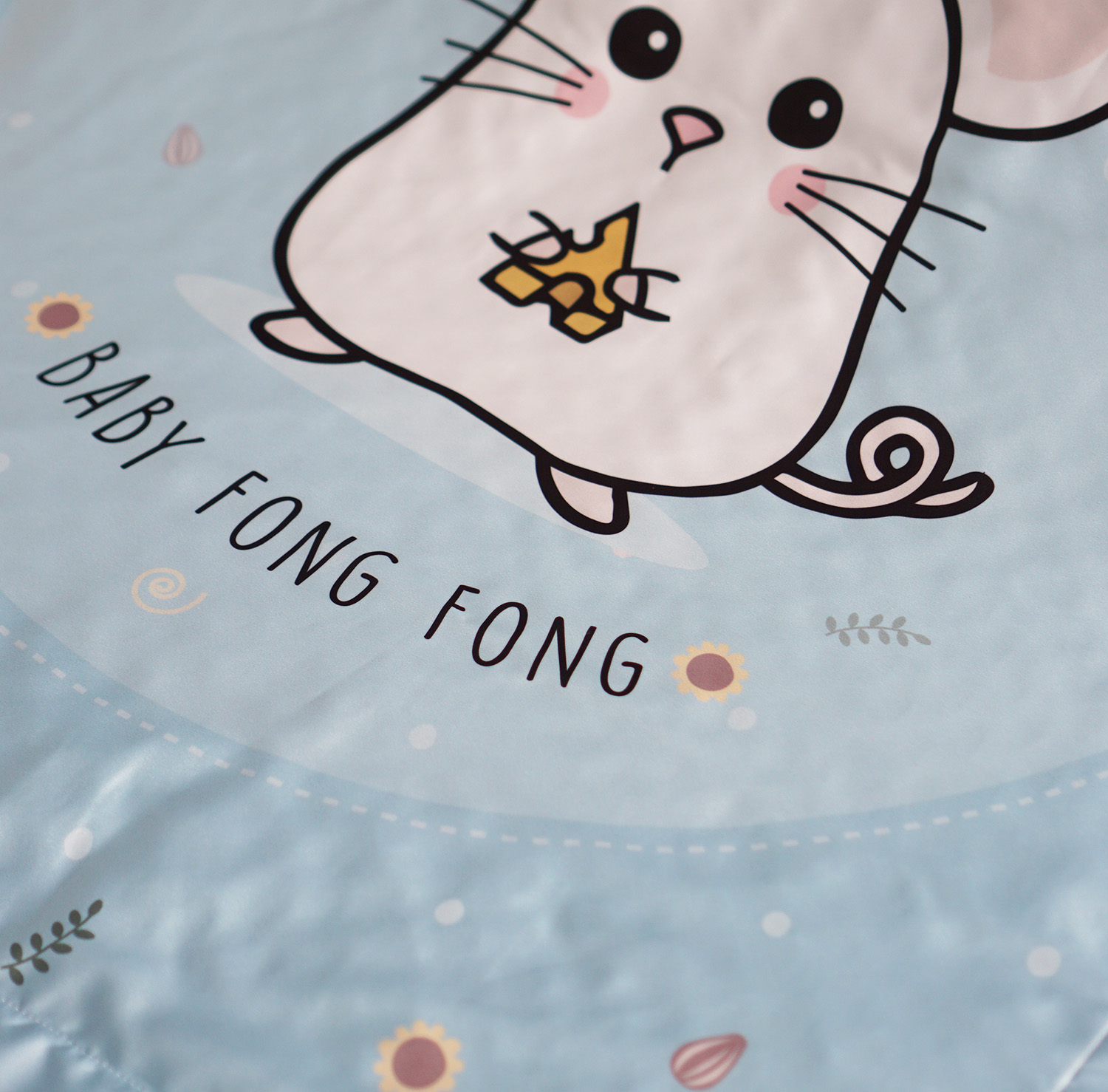 ผ้าห่มเด็ก ใส่ชื่อ ลาย Mini Mouse - Blue