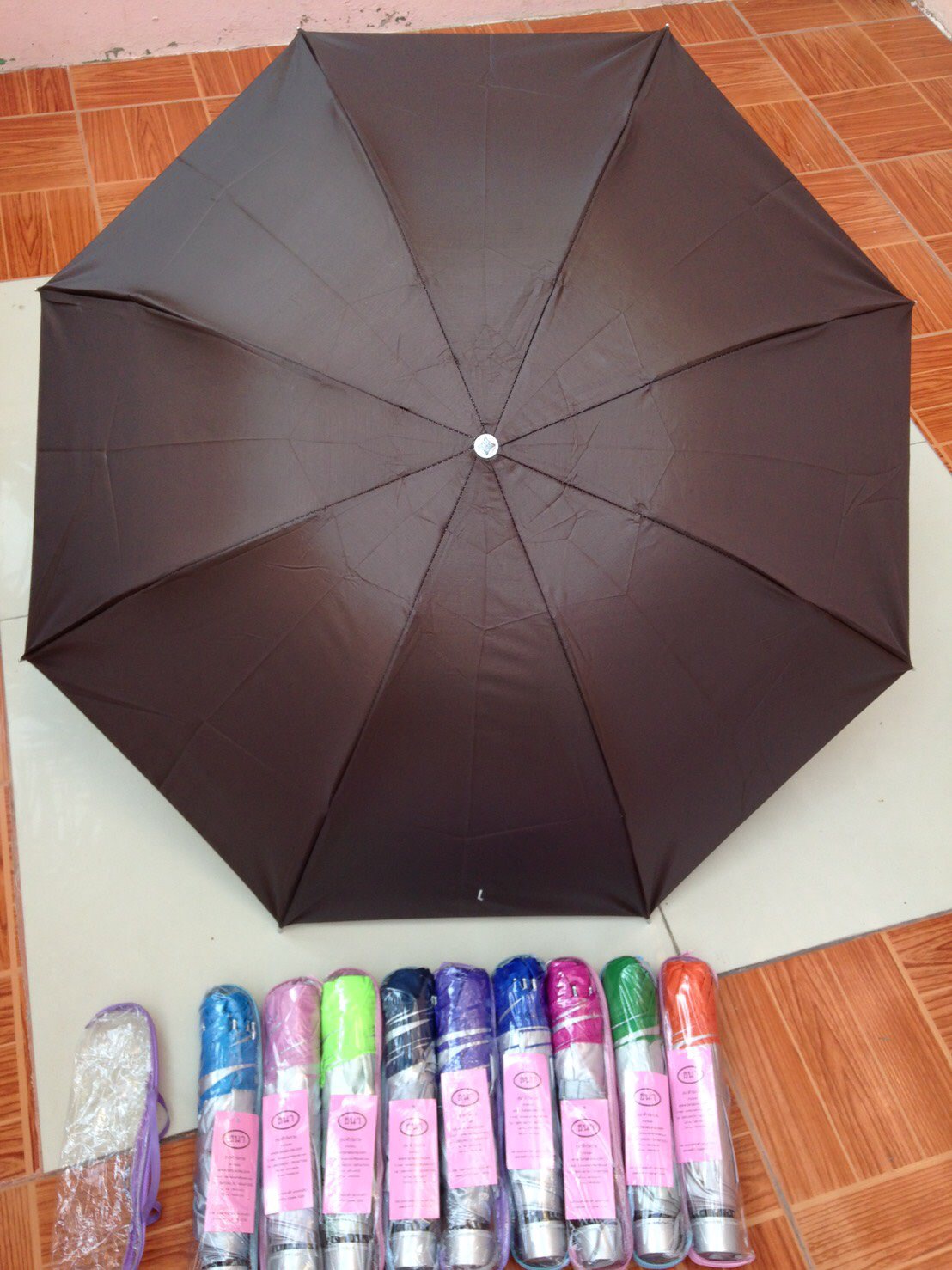 ร่มพับ3ตอนกระเป๋าแพค100คัน