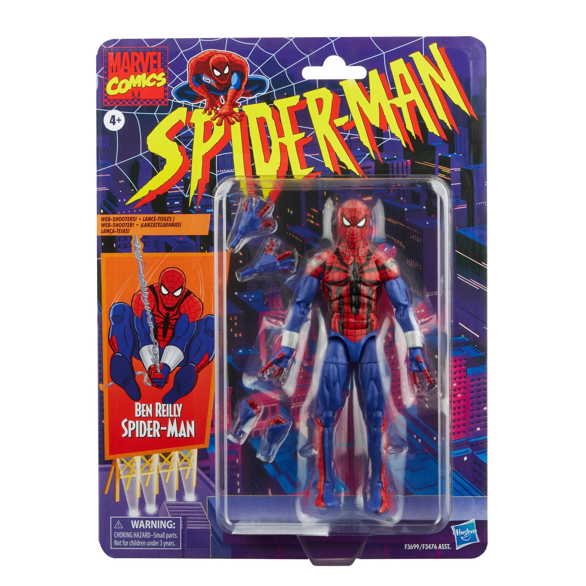 Hasbro Marvel Legends Retro Collection Spider-Man : Ben Reilly 6-inch Figure ฮาสโบร มาร์เวล เลเจนด์ ซีรี่ย์ส หุ่นโมเดลฟิกเกอร์ สไปเดอร์-แมน เบน ไรลี่ย์ ขนาด 6 นิ้ว ลิขสิทธิ์แท้