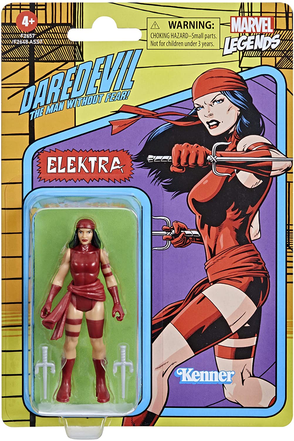 Hasbro Marvel Legends Series Elektra 3.75-Inch Retro 375 Collection Action Figure ฮาสโบร มาร์เวล เลเจนด์ หุ่นโมเดลฟิกเกอร์ อีเล็คตร้า ขนาด 3.75 นิ้ว ลิขสิทธิ์แท้