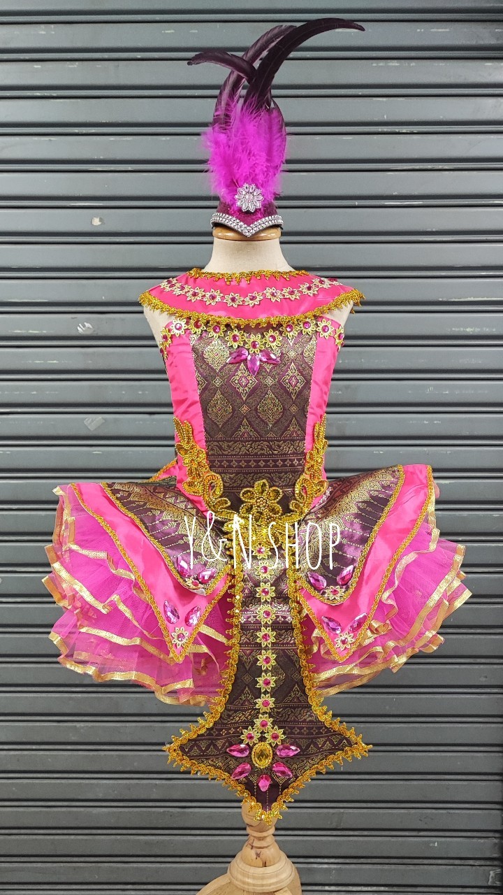 Y&NShop ชุดดรัมเมเยอร์ ชุดเชียร์ลีดเดอร์ เด็กผู้หญิงอนุบาล-ประถมต้น แบบชุดไทคอกลม