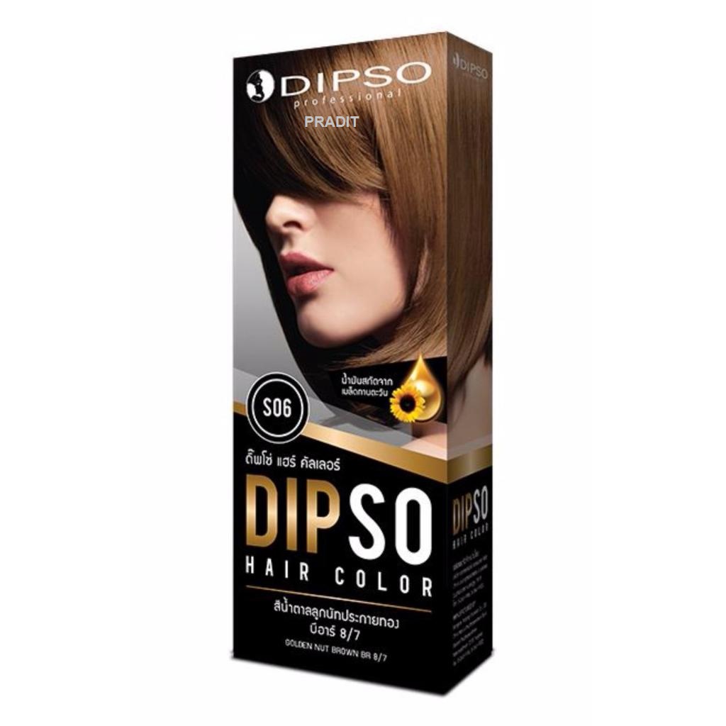 DIPSO HAIR COLOR ดิ๊พโซ่ แฮร์คัลเลอร์ S06 สีน้ำตาลลูกนัทประกายทอง 220 กรัม