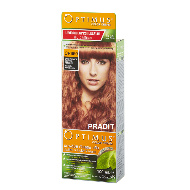 Optimus Color Cream ออพติมัส คัลเลอร์ ครีม เบอร์CP650 สีบลอนด์เข้มประกายทองแดง 100 มล 235 กรัม
