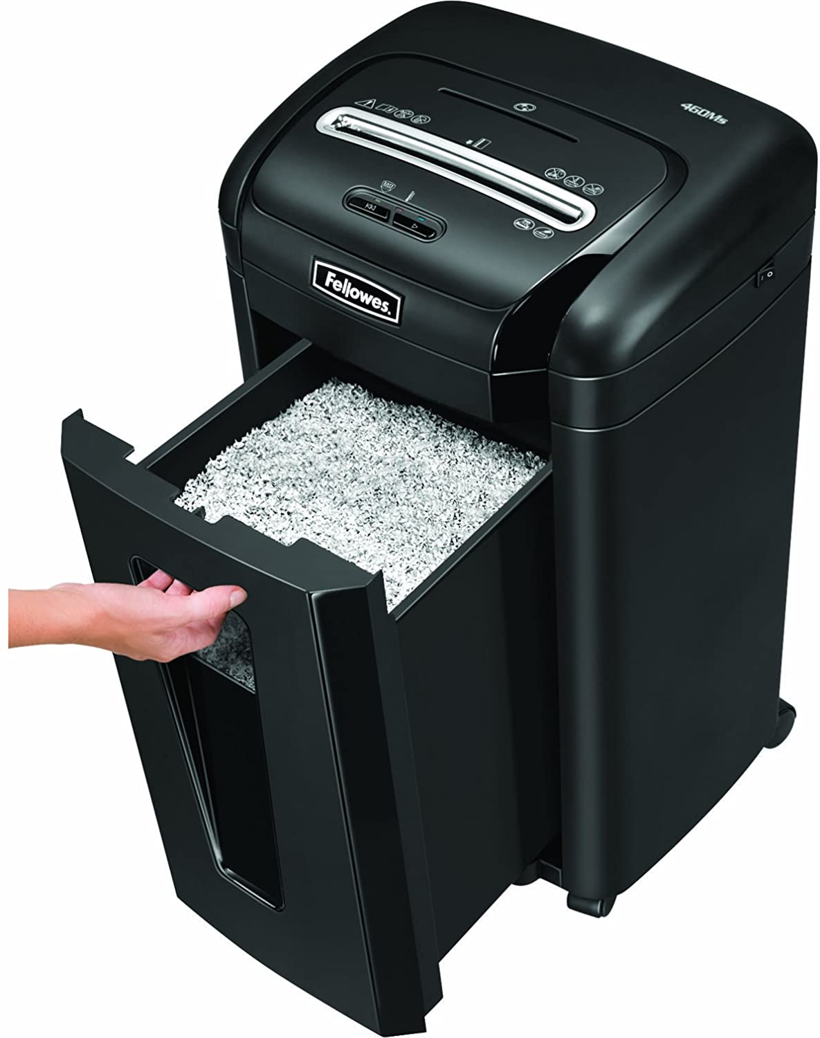 ขายถูก เครื่องทำลายเอกสาร Fellowes 460MS ครั้งละ 10 แผ่น (MicroShired) ขนาด 2x8 มม.