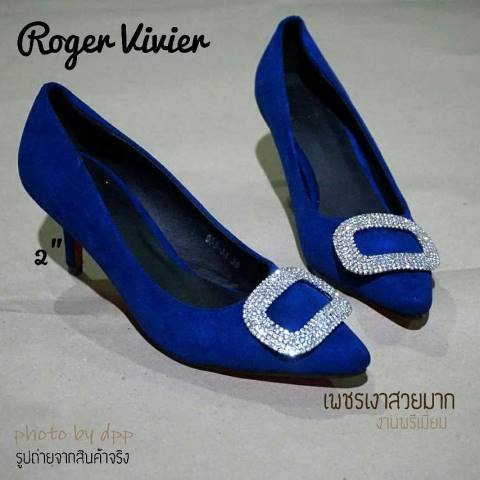 พร้อมส่ง : รองเท้าส้นสูง Roger Vivierสีดำ,น้ำตาล,น้ำเงิน