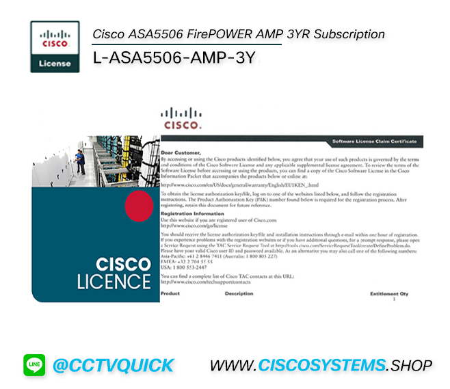 L-ASA5506-AMP-3Y (Cisco ASA5506 FirePOWER AMP 3YR Subscription)