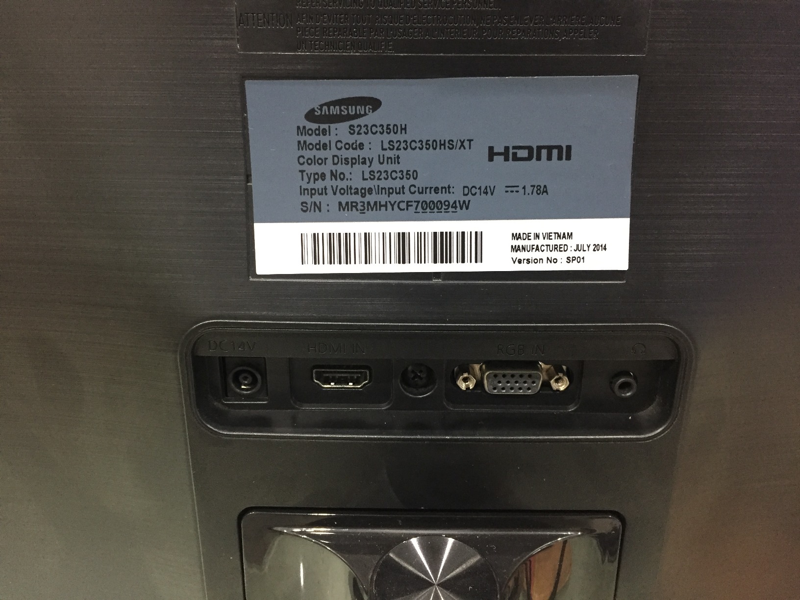 23" Full HD HDMI SAMSUNG S23C350HS/XT