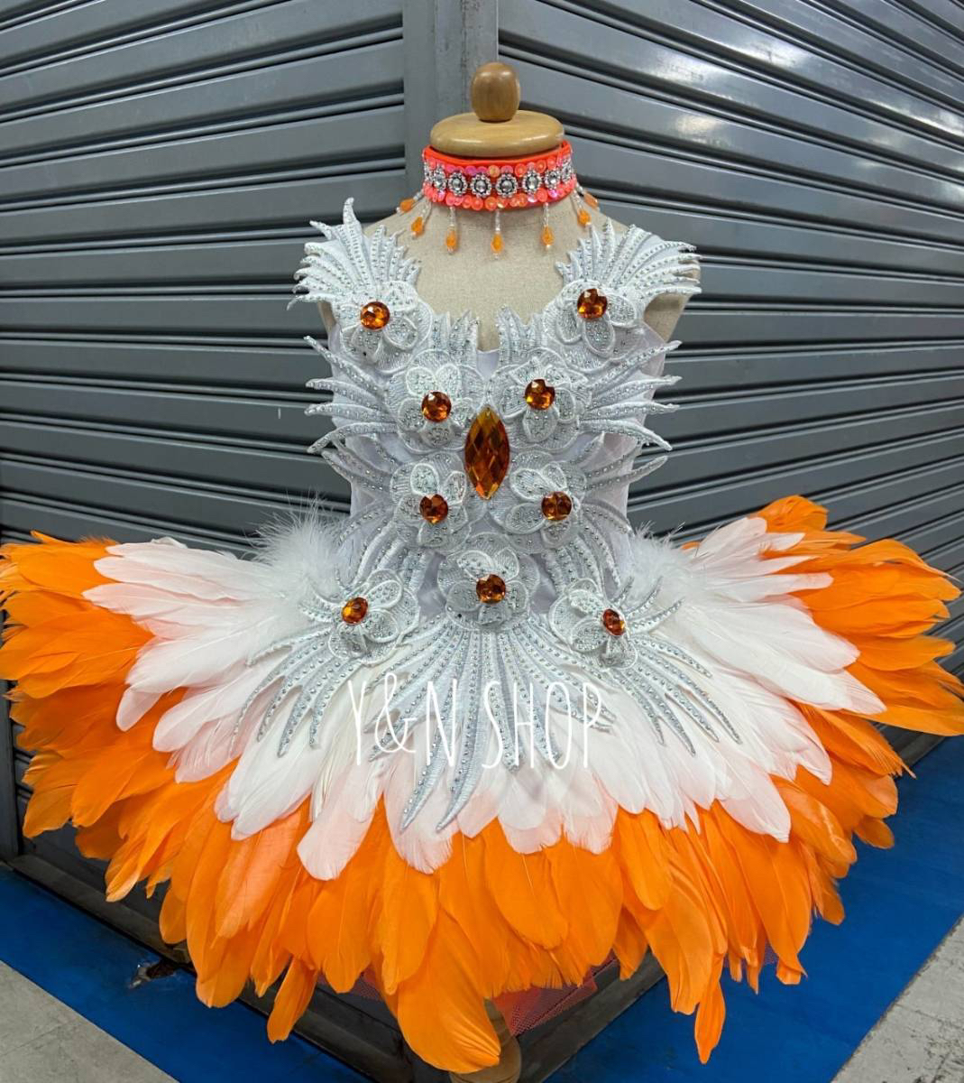 Y&NShop ชุดดรัมเมเยอร์ ชุดเชียร์ลีดเดอร์ เด็กหญิงอนุบาล-ประถมต้น ชุดขนนก