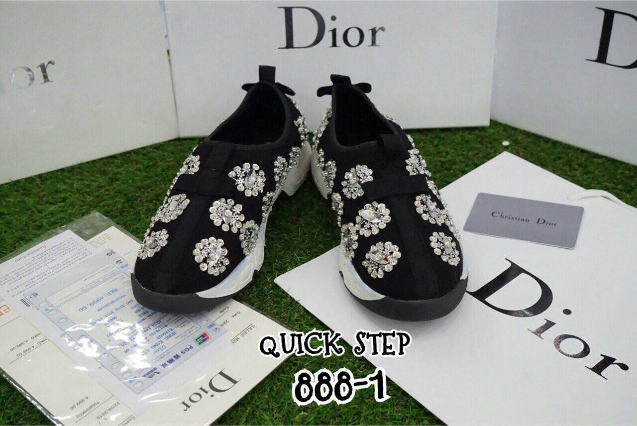 พร้อมส่ง : รองเท้า Dior Fusion Sneakers สีดำดอกเงิน (งานAAA)