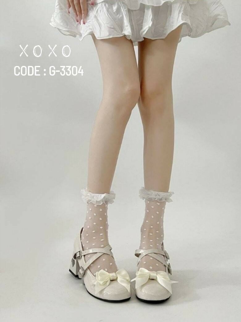 รองเท้าคัทชูสไตล์โลลิ (สีชมพู)